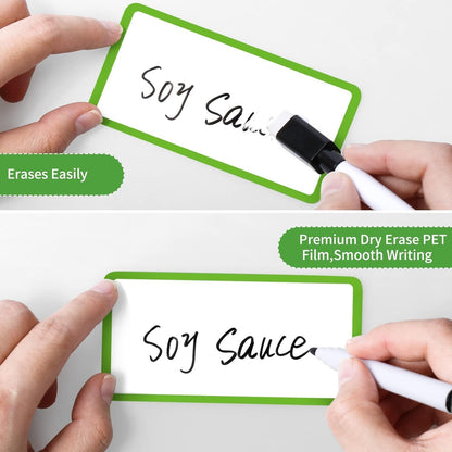 Reusable Dry Erase Labels for Organizing, Storage Bin, Craft, Jars, Pantry Labels, Sticky Notes for Office School Home Gift Chioce, Removable (2x4 inches, 24PCS) (White)
