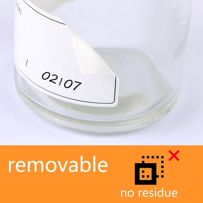 2.4" x 1.2" Removable Food Labels for Freezer Storage, Date Content Stickers to Write On for Home Kitchen Office Use, 200 Pcs