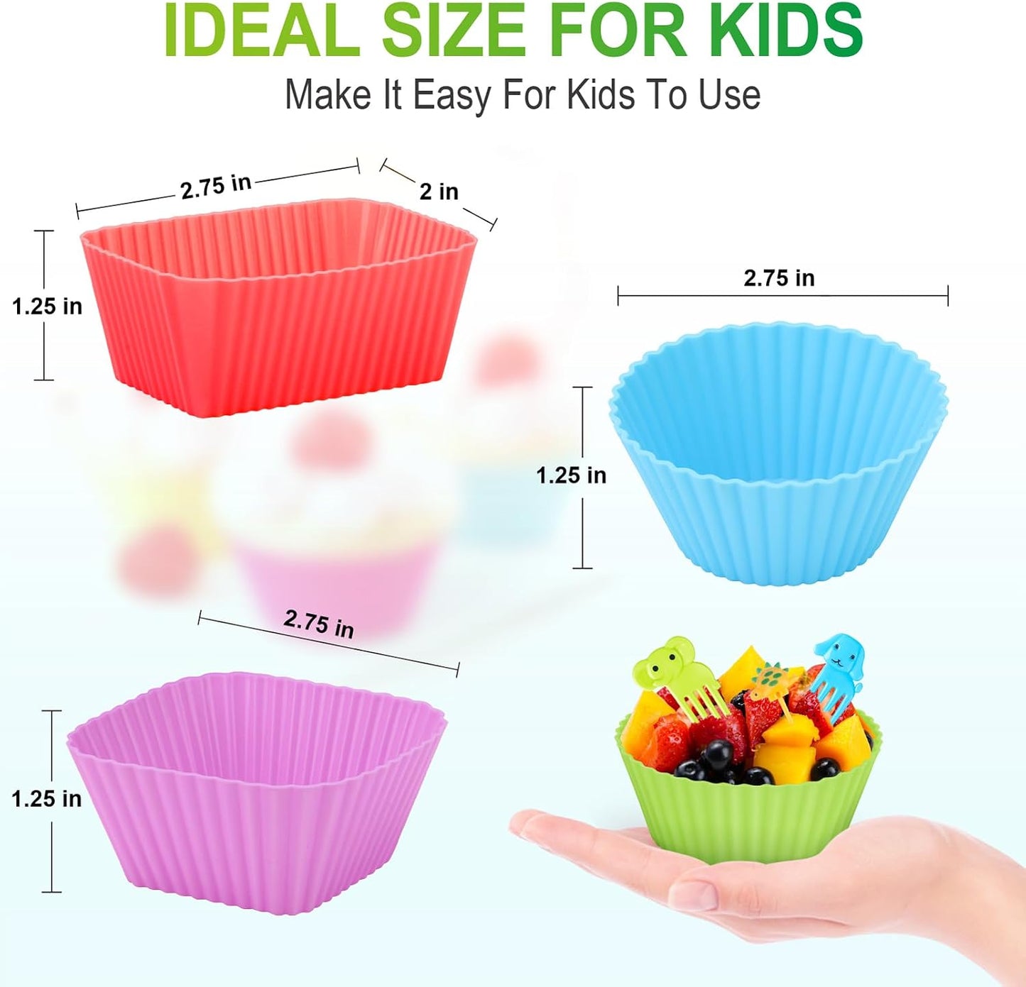 230PCS Silicone Lunch Box Dividers Kit, Reusable Silicone Cupcake Liners Muffin Cups, Fun Lunchbox Bento Box Accessories, Cute Food Picks for Kids (20 Baking Cups + 210 Animal Picks)