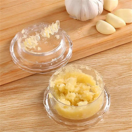 Garlic Twister Set of 2, Manual Garlic Crusher and Mincer, Garlic Press Rocker with Built-in Storage Chamber, Ginger Grinder, Easy Twist Garlic Chopper for Kitchen Cooking, BPA Free
