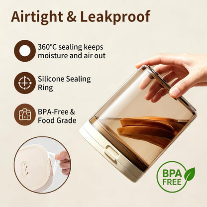 Ankou Airtight Food Storage Container Sets with Lids 6Pcs Pop Containers for Kitchen Pantry Organization BPA-Free Stackable Kitchen Storage Containers for Cereal Flour Sugar (0.5, 1.2, 1.8qt)*2