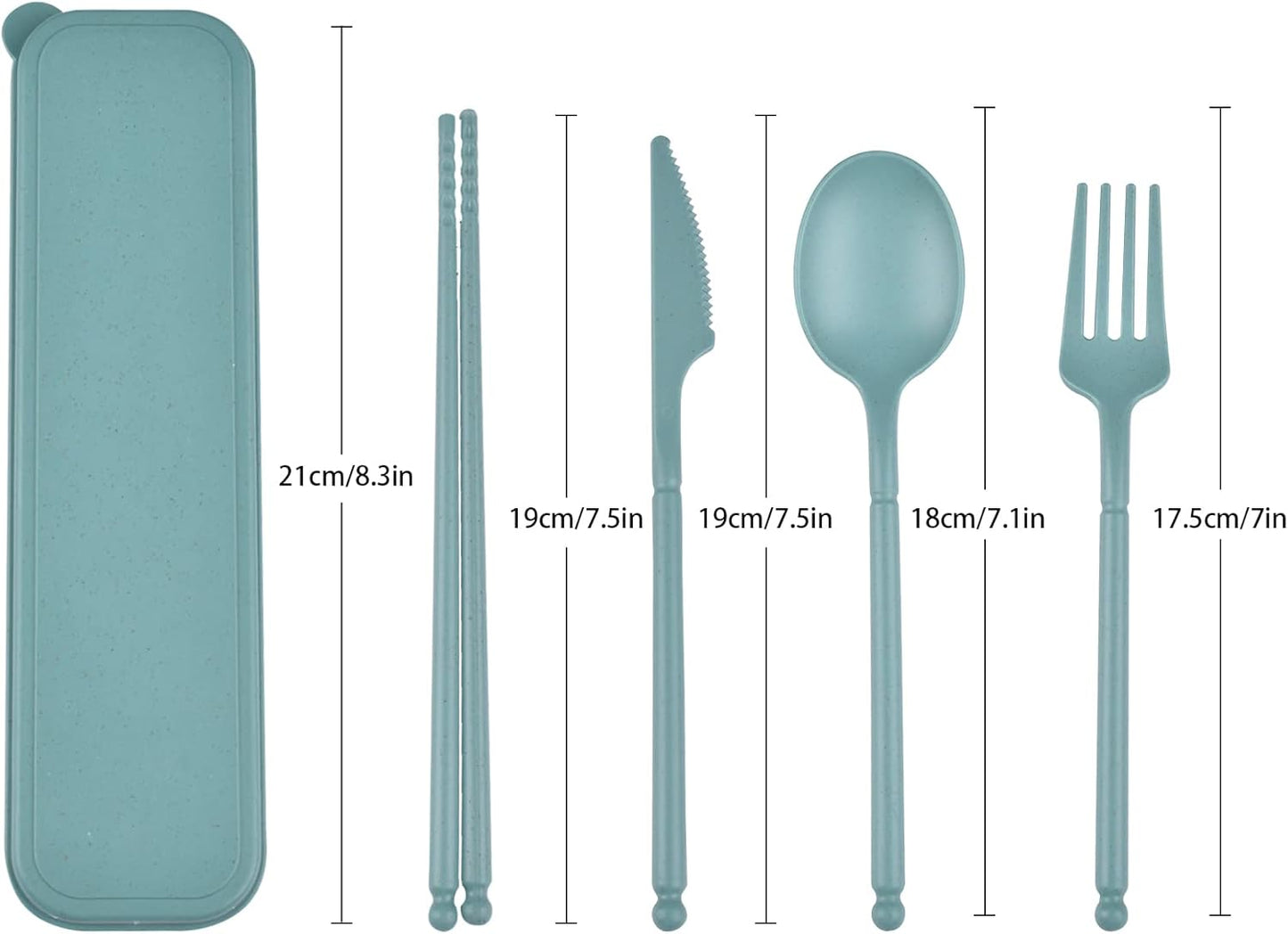 Reusable Travel Utensils Set with Case, 4 Sets Plastic Portable Knife Fork Spoons Tableware for Kids Adults Travel Picnic Camping Utensils