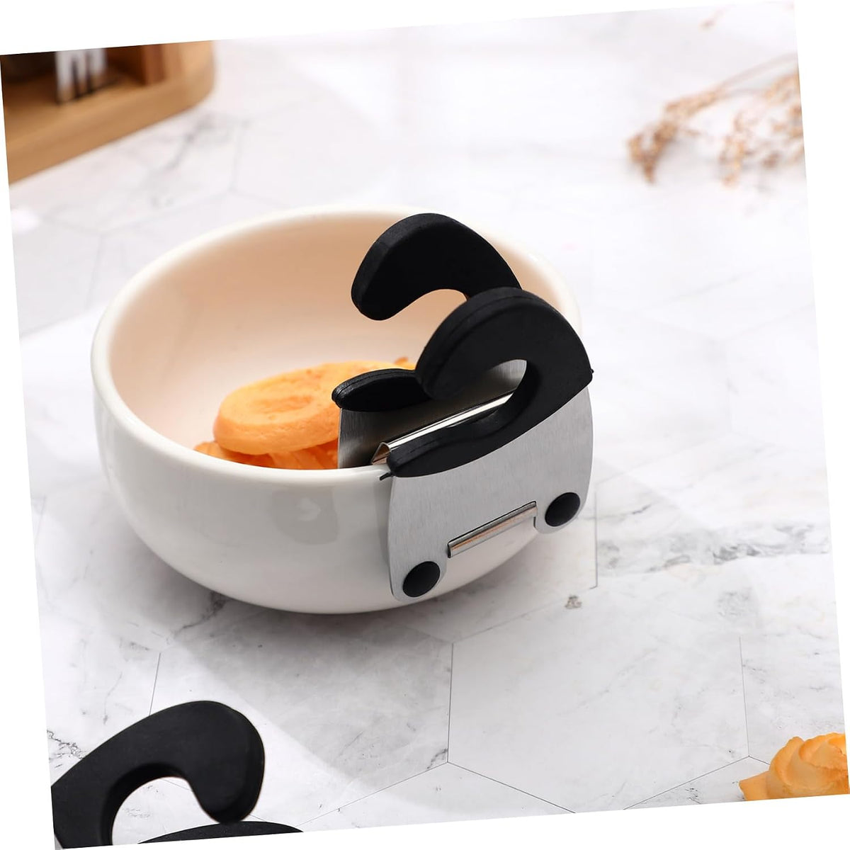 2pcs Stainless Steel Pot Clips Spoon Rest Holder Black