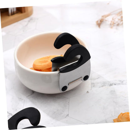 2pcs Stainless Steel Pot Clips Spoon Rest Holder Black
