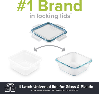 Snapware Plastic Total Solution (21-Pack) Large Food Storage Containers Set, Meal Prep Containers with Plastic BPA-Free Lids & 4 Locking Tabs, Microwave, Dishwasher, and Freezer Safe
