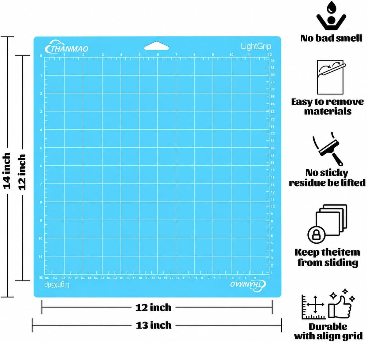 THANMAO Standard Grip Cutting Mat 3 Pack,12"x12" Standard Grip Cutting Mats for Cricut Maker 3//Explore 3/Air 2/Air/One，Replacement Accessories Card for HTV/Cardstock/Paper/Adhesive Vinyl