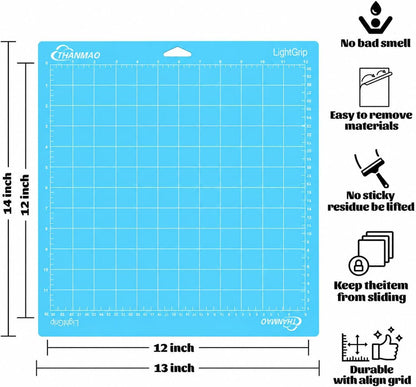 THANMAO Standard Grip Cutting Mat 3 Pack,12"x12" Standard Grip Cutting Mats for Cricut Maker 3//Explore 3/Air 2/Air/One，Replacement Accessories Card for HTV/Cardstock/Paper/Adhesive Vinyl
