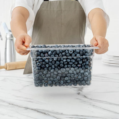 Restaurantware-2.5 Inch Deep Food Pans, 1 1/6 Size Commercial Food Storage Container - Freezable, Break-Resistant, Clear Plastic Cold Pans, Dishwashable, For Kitchens, Restaurants, Or Cafeterias