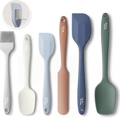Bake Choice 6-Piece Silicone Spatula Set, Solid Steel Core, Heat Resistant