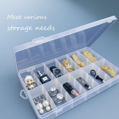 3pcs Clear Storage Small Parts Organizer Box Storage Bin With Dividers Multi Compartment for Beads Art DIY Tackle Box Organizer (10 - compartment in length)