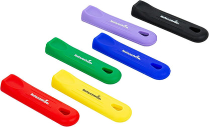 Restaurantware Silicone Pan Handle Cover Set 1-Count Heat-Resistant Removable Pan Handle Grips, Ergonomic Non-Slip Green Handle Protectors for Fry Pans and Sauce Pans