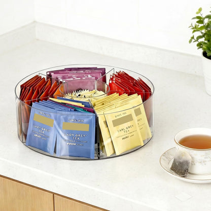 AIEVE Drink Packet Organizer, Water Drink Packet Holder with Removable Divider, Water Flavor Packet Organization Container for Kitchen Organizers and Storage (6 Compartments)