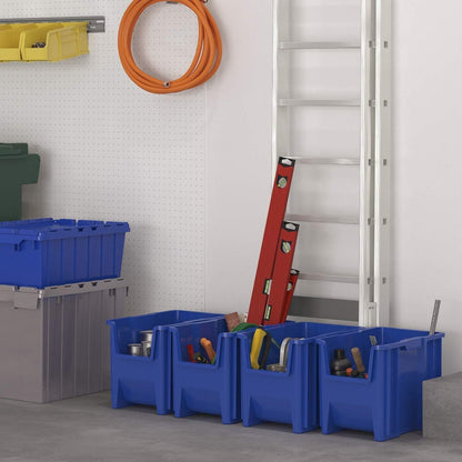 Akro-Mils 13018 Stak-N-Store Stackable Storage Bins, Heavy Duty Garage Storage Containers, Open Front Plastic Organizer for Tools, Shelves, Closet Organizer, 17-1/2" x 16-1/2" x 12-1/2", Clear, 2-Pack