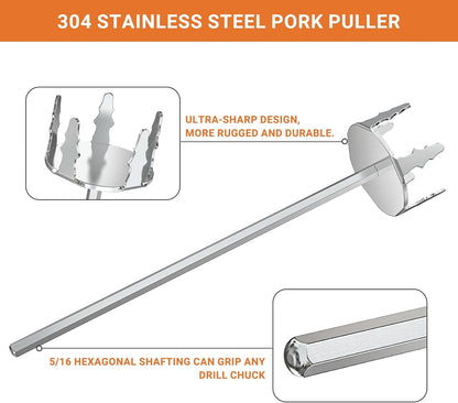 Onlyfire 4 Inch Stainless Steel Pork Puller, Upgraded Ultra-Sharp