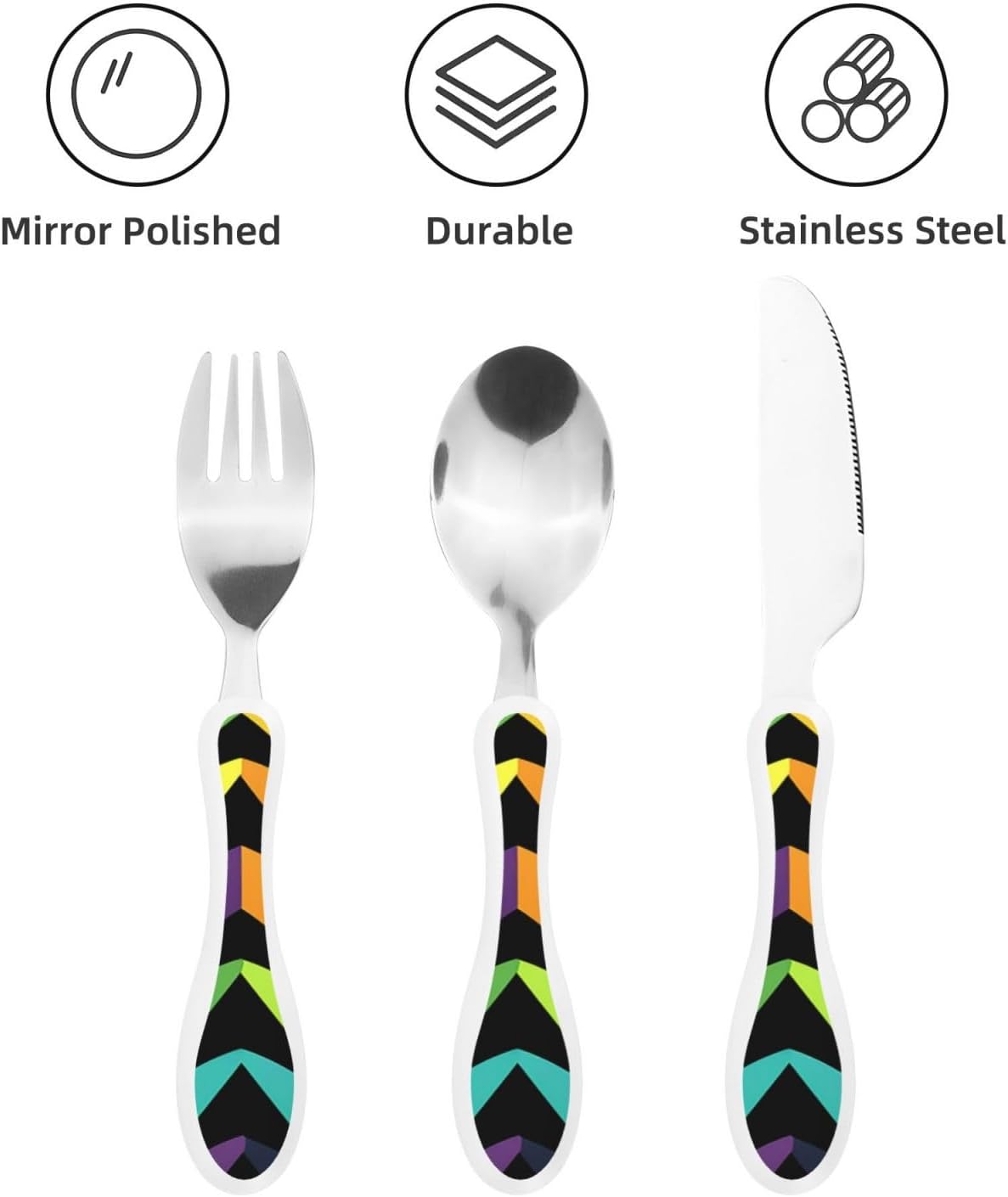 3-Piece Kids Silverware Set With Storage Case, Stainless Steel Reusable Children Safe Knife Spoon Fork Set Classy Flowers Children Flatware Set For Kids Lunch Box
