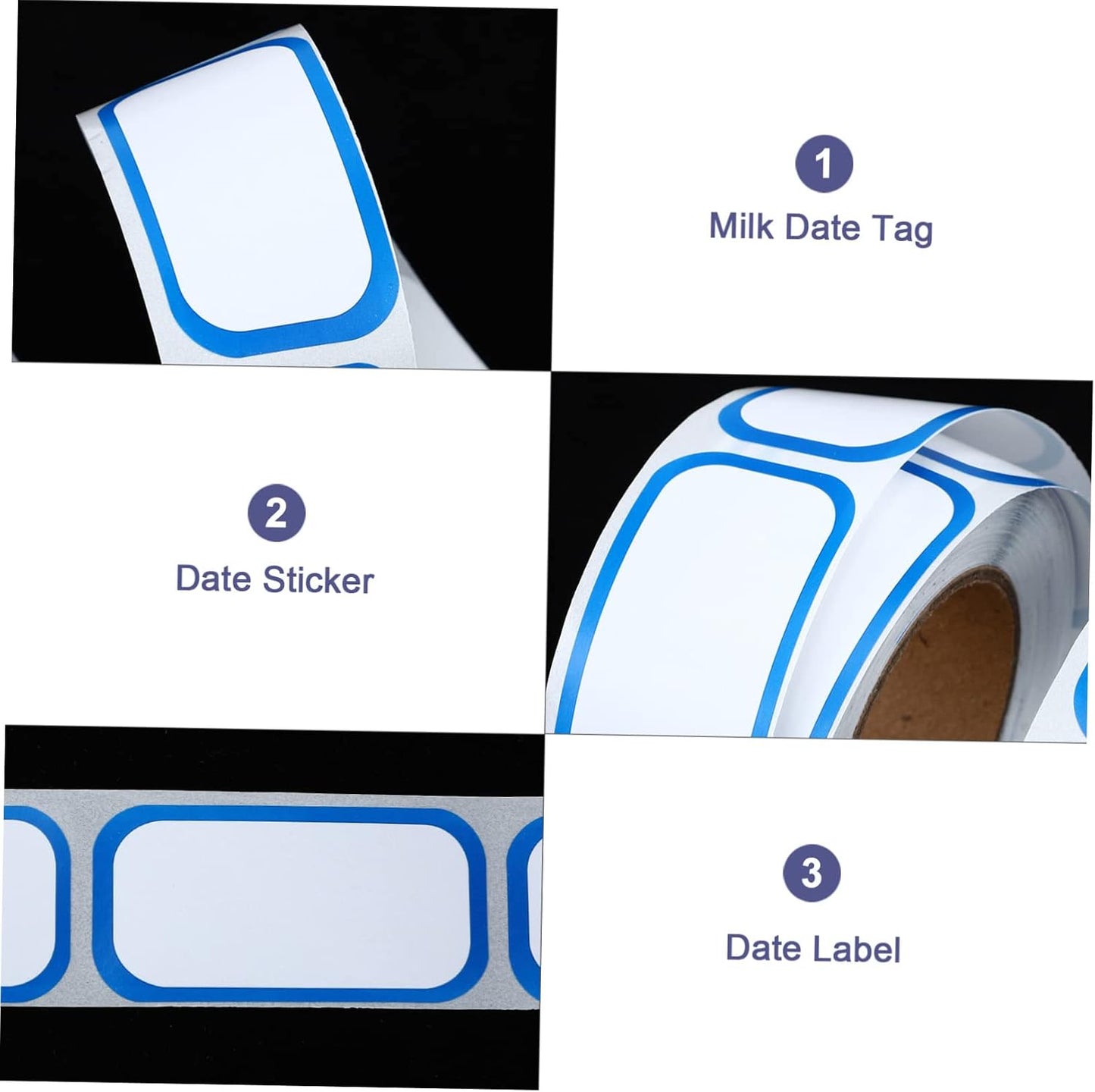 DOITOOL 6 Rolls Removable Food Date Marking Stickers for Kitchen Storage Labels Message Label Stickers for Milk and Snack Containers Easy to Use Date Decals