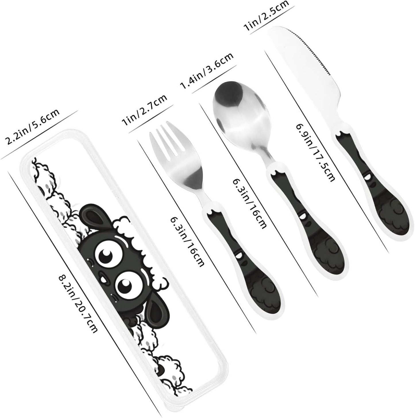 3-Piece Kids Silverware Set With Storage Case, Stainless Steel Reusable Children Safe Knife Spoon Fork Set Grim Reaper Children Flatware Set For Kids Lunch Box