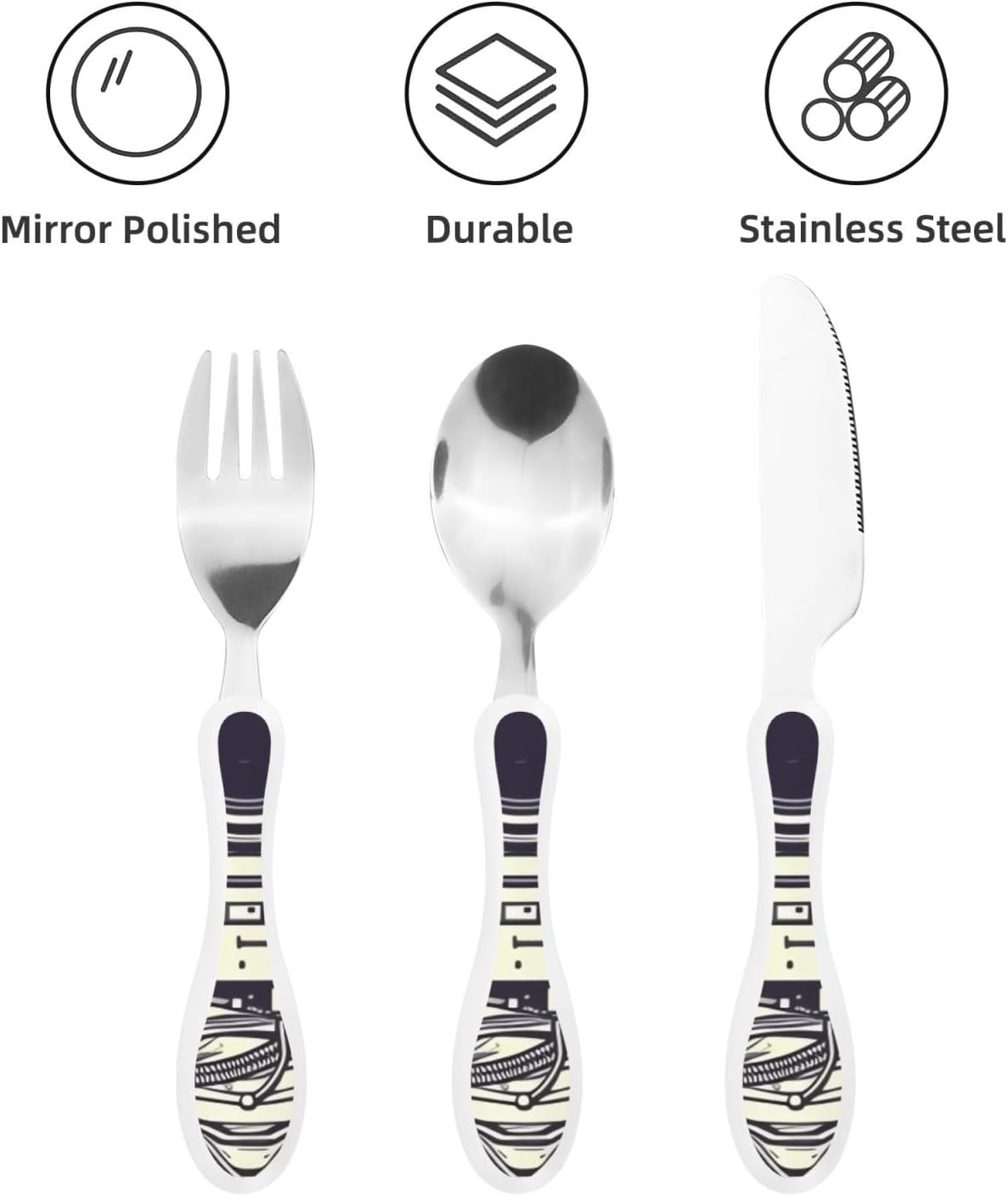 3-Piece Kids Silverware Set With Storage Case, Stainless Steel Reusable Children Safe Knife Spoon Fork Set Cartoon Cute Penguin Children Flatware Set For Kids Lunch Box