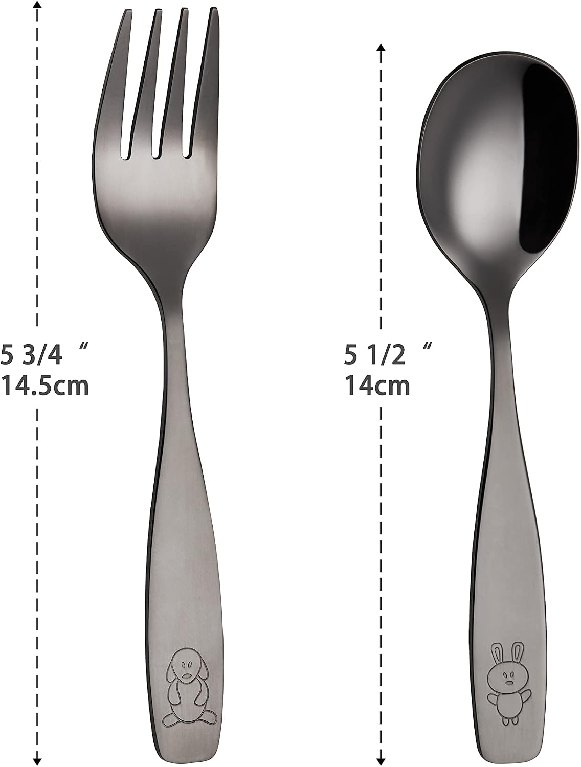 ANNOVA Kids Silverware Children's Safe Flatware Set Stainless Steel - Children Forks, Children Tablespoons, Toddler Utensils, Metal Cutlery Set for LunchBox (Rainbow, 6)