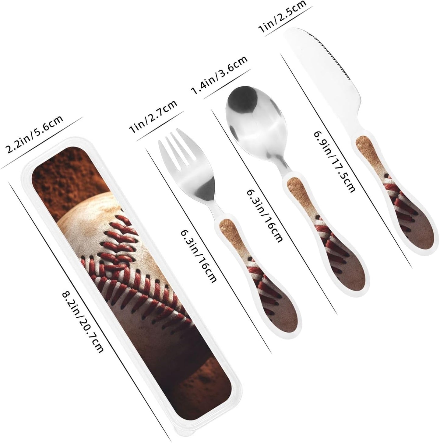 3-Piece Kids Silverware Set With Storage Case, Stainless Steel Reusable Children Safe Knife Spoon Fork Set Blue Active Girl Running Sunset Children Flatware Set For Kids Lunch Box - Colors C
