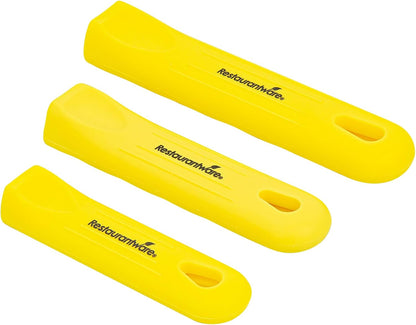 Restaurantware Silicone Pan Handle Cover Set 1-Count Heat-Resistant Removable Pan Handle Grips, Ergonomic Non-Slip Green Handle Protectors for Fry Pans and Sauce Pans