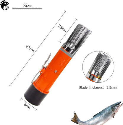 Electric Fish Scaler Remover, Waterproof with Stainless Steel Blades
