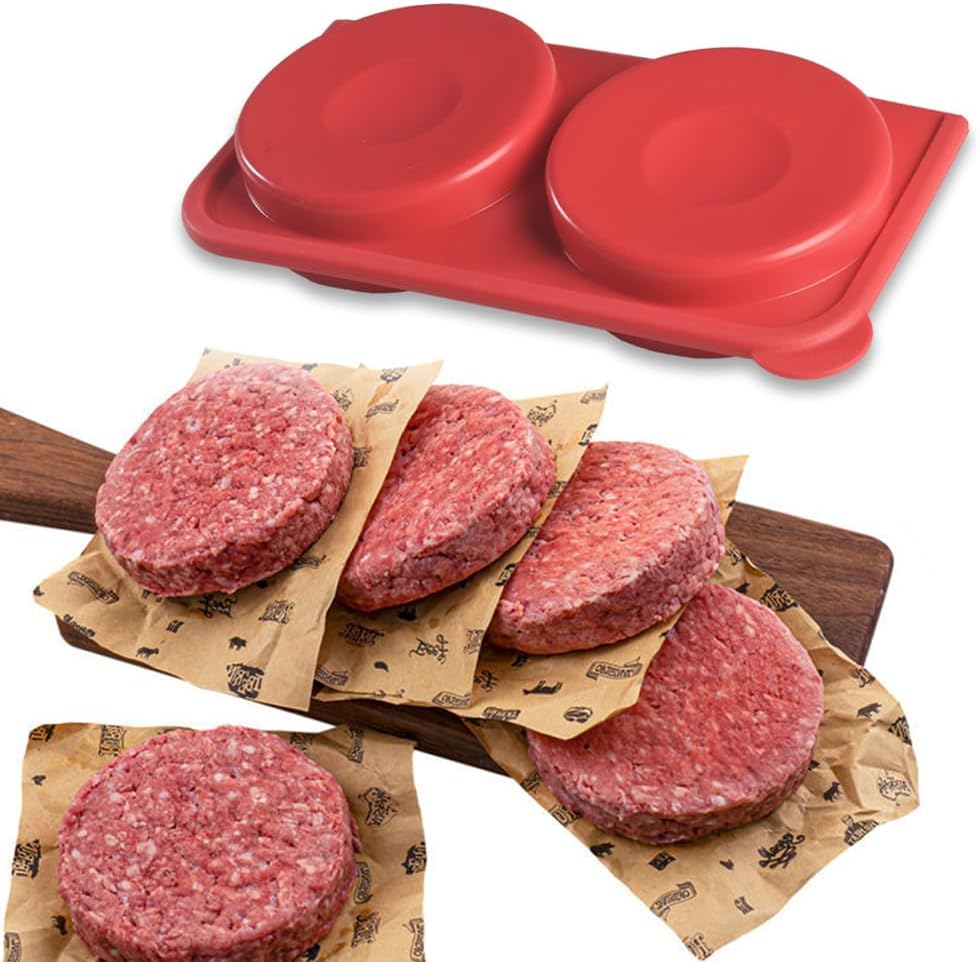 ionEgg Silicone Burger Press, Patty Freezer Container, BPA-Free, Non-Stick, for Grilling, BBQ and Meal Prep, Set of 2