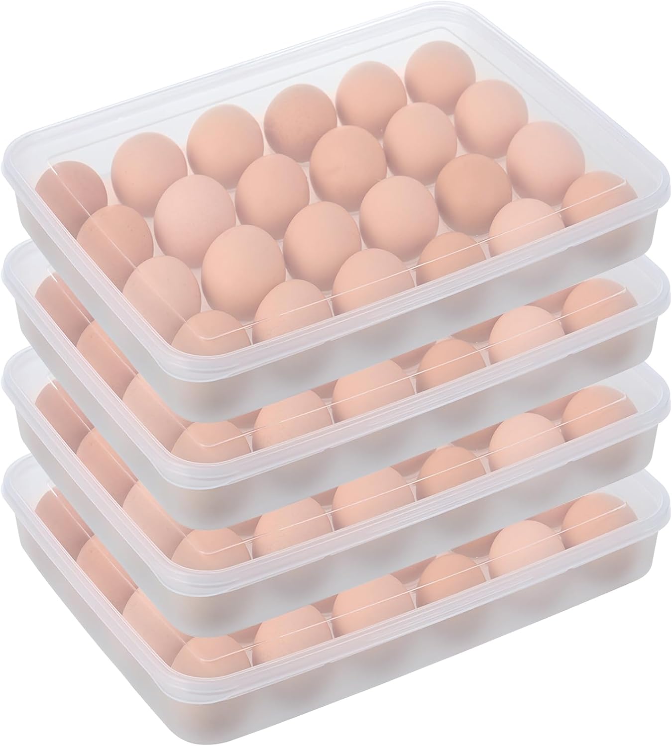 Egg Holder for 72 Eggs,3-Layer Plastic Egg Container,Deviled Egg Tray with Handle Lid,Devil Egg Holder for Refrigerator,Kitchen,Easter Party,Keep Fresh