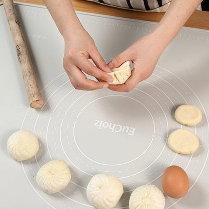 Silicone Pastry Mat 20"*16" Extra Thick Non Stick Baking Mat Food Grade Silicone Dough Rolling Bake Mat with Edge Heightening Blue