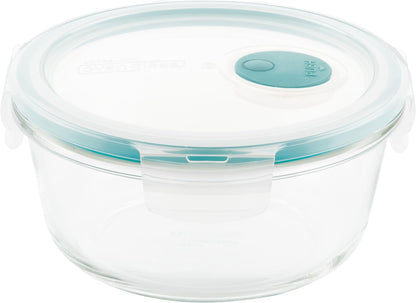 LOCK & LOCK Ovenglass Heat Resistant Glass Round Food Storage Container with Steam Vent, 32.12-oz / 4.02-cup