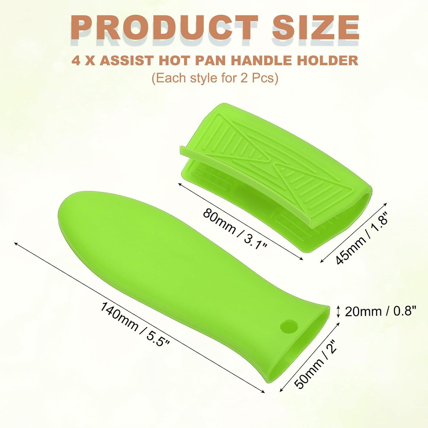 uxcell 4 Pcs Silicone Assist Hot Pan Handle Holder Hot Skillet Handle Covers Pot Holder Sleeve Non-Slip Heat Resistant for Kitchen Pot Frying Pans Cookware (Orange)