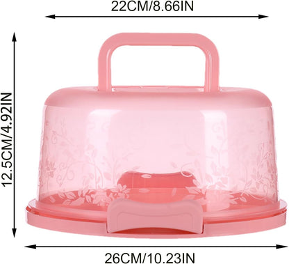 Cake Carrier, Cake Carrier With Lid And Handle, 10x8.6x4.9 Inches, Transparent Dome Reusable Airtight Box, Reusable, Portable, Microwaveable, Dishwasher Safe