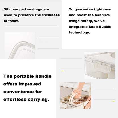 Snackle Box Container,Portable Snack Box 8 Compartment Divided Serving Tray with Lid and Handle,Clear Storage Organizer for Fruit Candy Nuts Perfect for Road Travel Party