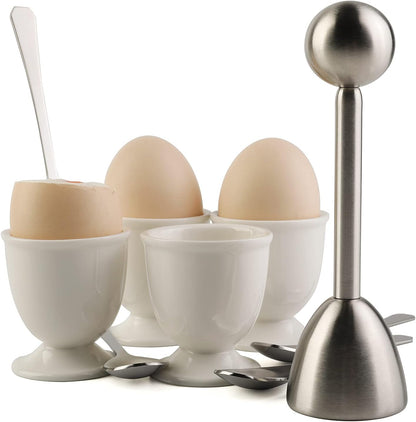 Egg Cracker Topper Set for Soft Hard Boiled Eggs Shell Removal Separators