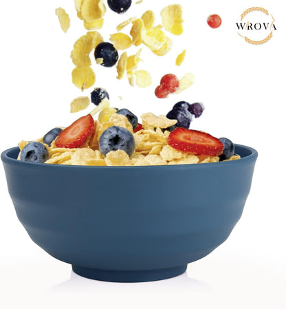 Wheat Straw Bowl Sets,8 PCS Unbreakable Cereal Bowl 26 OZ,Microwave and Dishwasher Safe Bowls,Bowl Sets for Camping and Picnic BPA Free Colorful Salad Bowls for Serving Soup,Oatmeal and Fruit Etc…