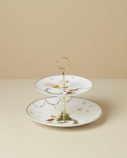 Lenox 898096 Merry Grinchmas Chip & Dip Bowl, Christmas Dishes, Festive Holiday Serveware