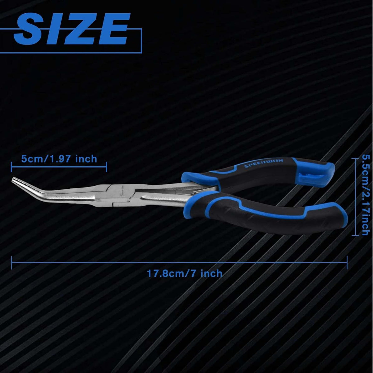 SPEEDWOX Long Reach Bent Needle Nose Pliers With Smooth Jaw Angled Needle Nose Pliers For Jewelry Making Fish Bone Pliers Tweezers Bent Chain Nose Pliers For Wire Bending And Small Object Gripping