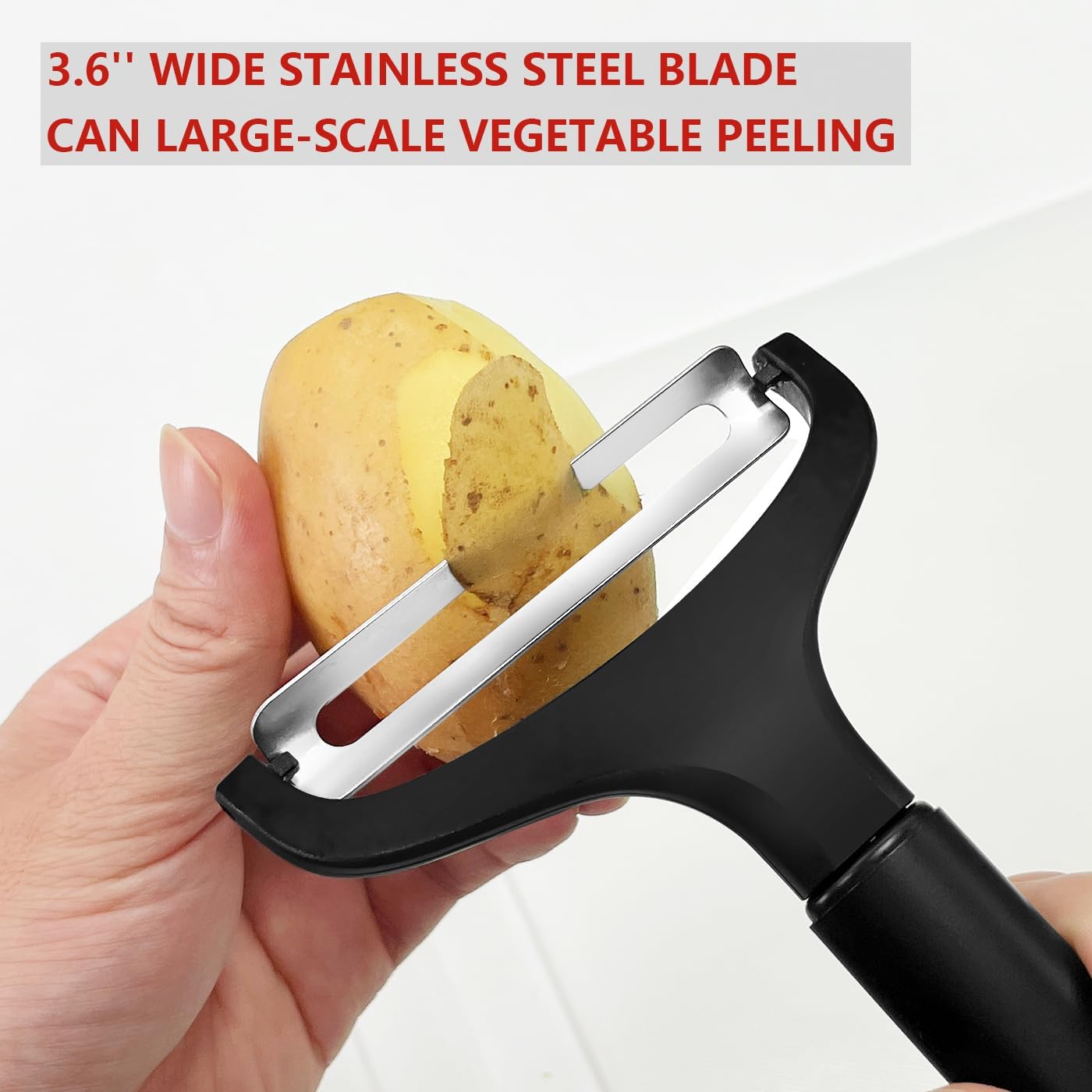 LHS Cabbage Peeler for Kitchen, Wide Mouth Vegetable Peeler, Stainless Steel Fruit Shredder Slicer with Non-Slip Handle and Sharp Blade