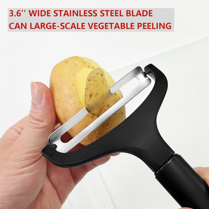 LHS Cabbage Peeler for Kitchen, Wide Mouth Vegetable Peeler, Stainless Steel Fruit Shredder Slicer with Non-Slip Handle and Sharp Blade