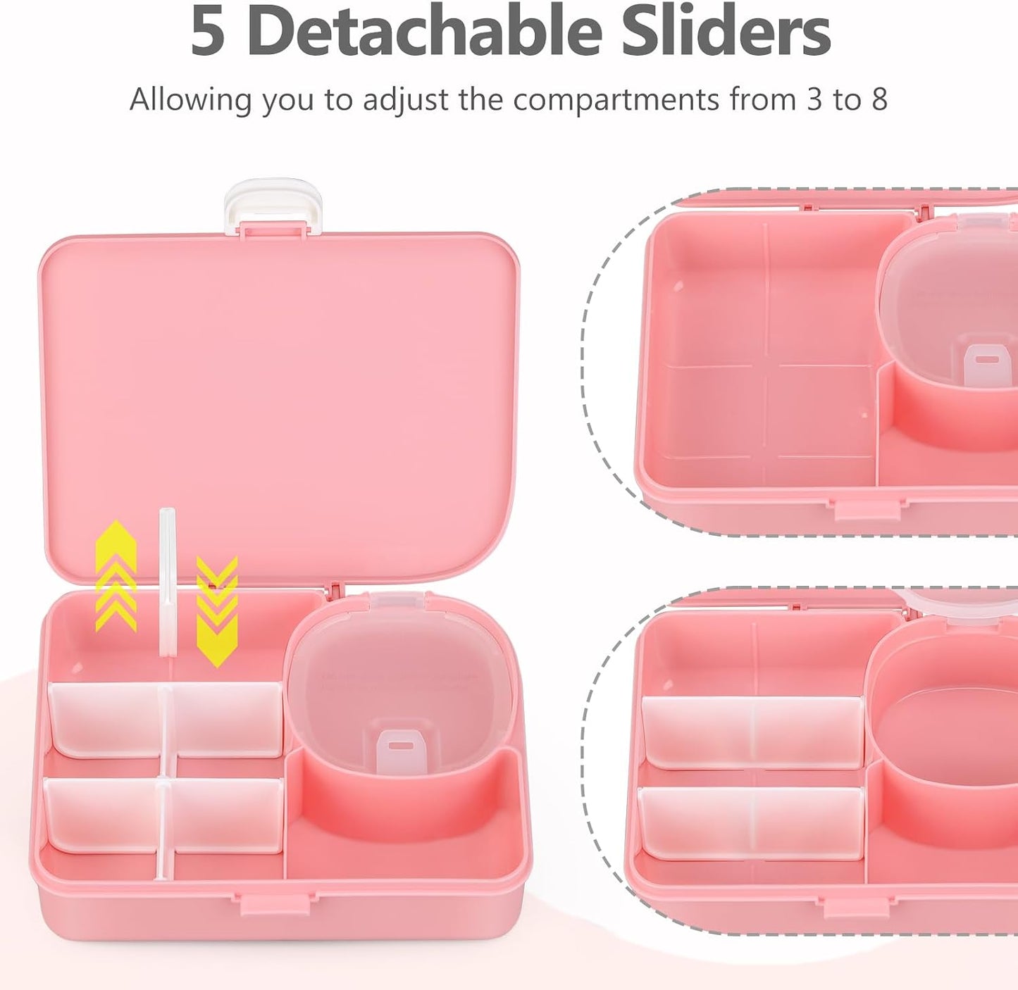 JOOPETALK Kids Snackle Lunch Box with Leak-Proof Snack Container, 8 Compartments with Detachable Dividers, BPA-Free, Dishwasher Safe – Bento Box for School & Travel(Blue)