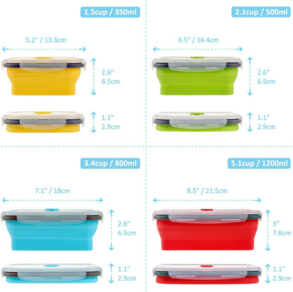 Collapsible Food Storage Containers with Lids, 4 Pack, 40 oz Silicone 1-Compartment Meal Prep Containers Reusable, Lunch Bento Boxes for Adults, Microwave Freezer Dishwasher Safe, BPA-Free, Black