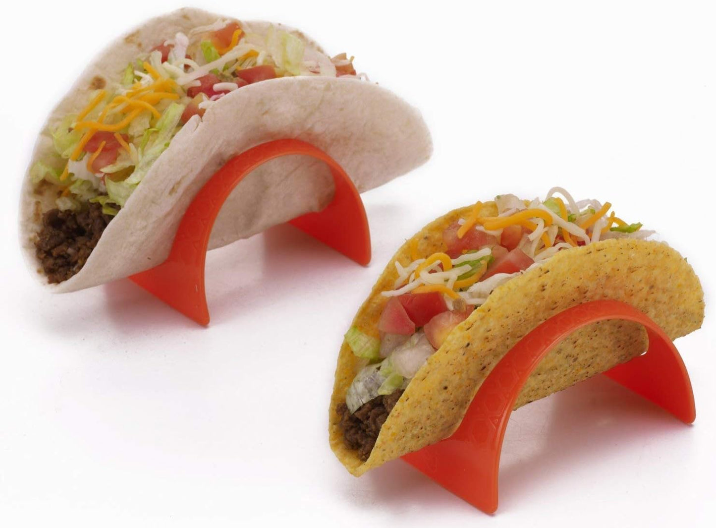 Taco Holder (8 pack) - Stand for Tacos, Soft & Hard Shells for Fill & Serve Without Mess, Plastic Server Set, Dishwasher Safe and Best for Kids, BBQ or a Party - Filling & Serving Rack, by Jokari