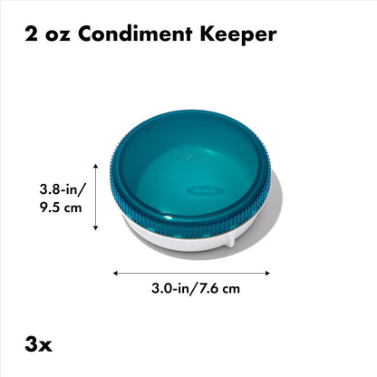 OXO Good Grips Prep & Go Snack & Dip Container, Snack Fuss-Free on the Move, Leakproof Reusable Small Meal Food Storage and Lid, Food Containers with Lids, Snack Organizer, 1.6 Cups/0.4 L