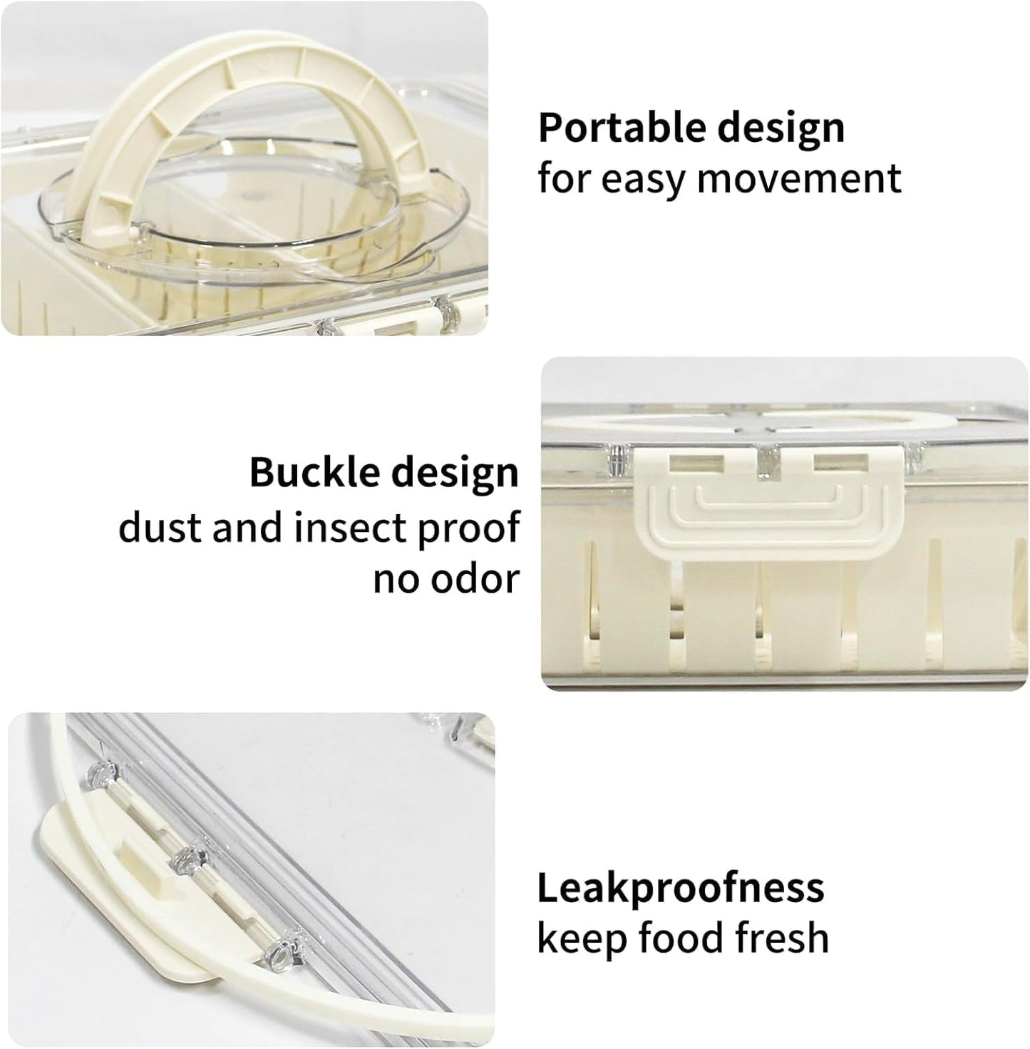 Divided Serving Tray with Lid, Snackle Box Container with Compartments, Snack Container with Handle, Veggie Tray, Fridge Fruit Storage - Keeping Fresh, Great for Party Entertaining Picnic