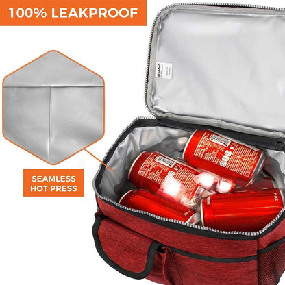 opux Insulated Lunch Bag Women Men, Dual Compartment Leakproof Lunch Box Adults Kids, Double Decker Meal Prep Bento Lunch Cooler Tote with Shoulder Strap for Work Office School Travel, Floral Purple