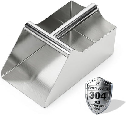 304 Stainless Steel Ice Scoop, Large 6-inch Metal Flour Scoop 50 Ounce