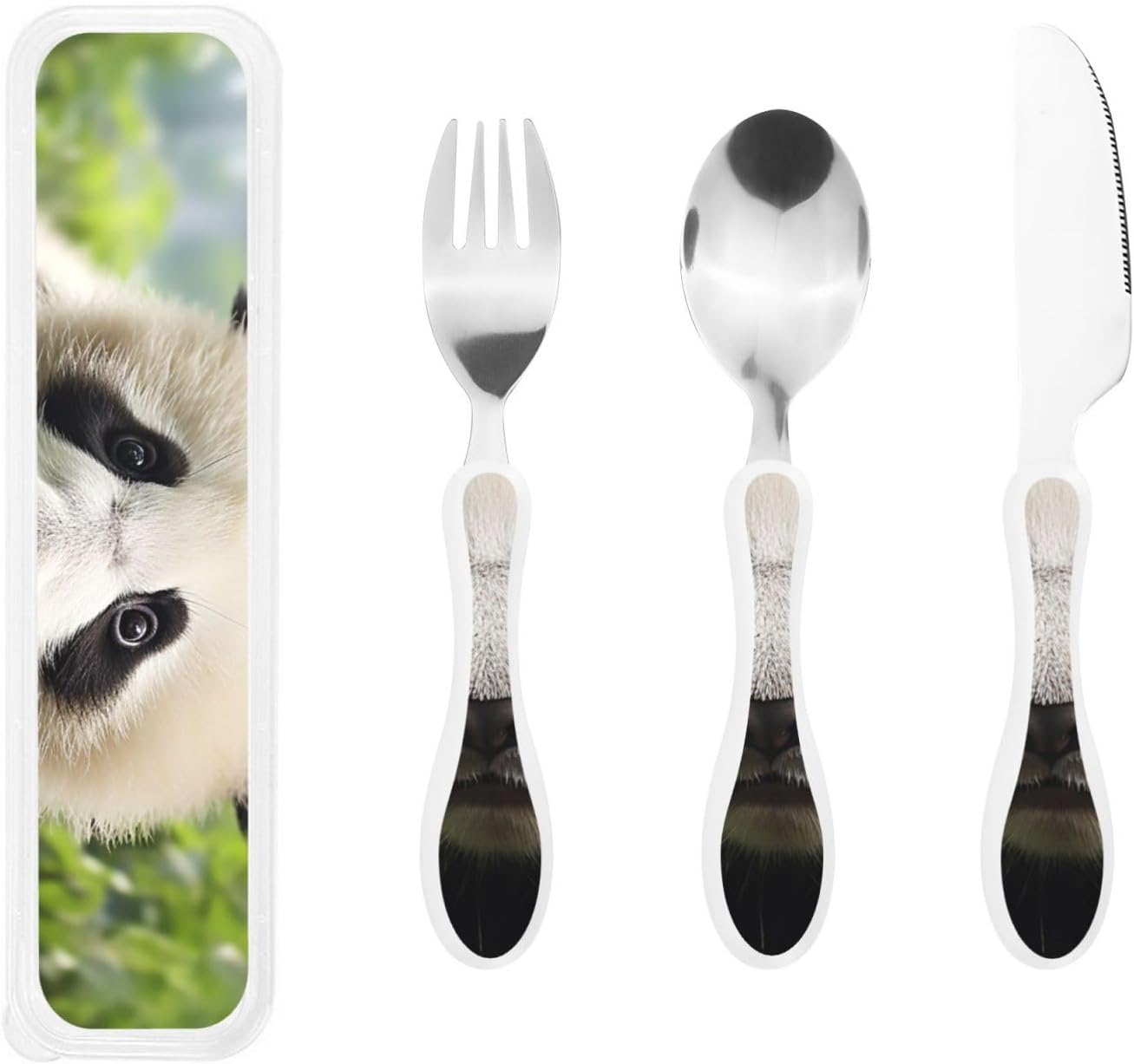 3-Piece Kids Silverware Set With Storage Case, Stainless Steel Reusable Children Safe Knife Spoon Fork Set Blue Active Girl Running Sunset Children Flatware Set For Kids Lunch Box - Colors A