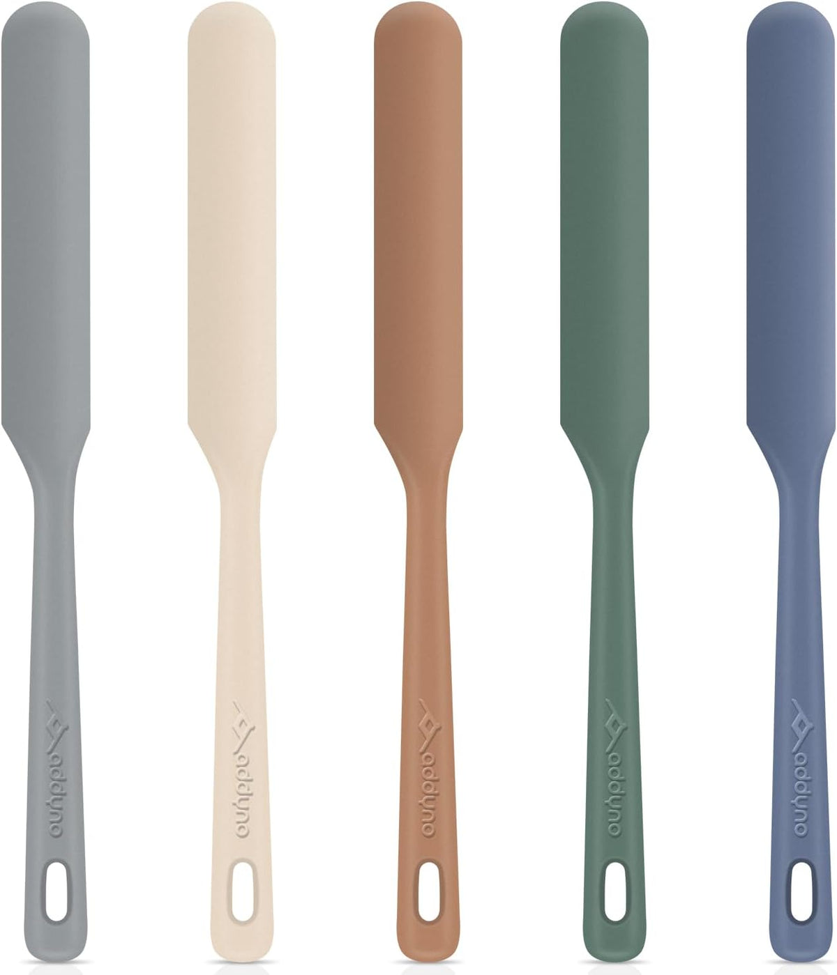 5-Piece Silicone Jar Spatula Set, 10-Inch Long Skinny Spatulas