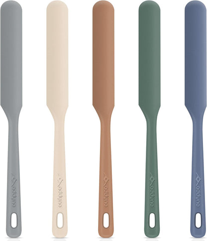 5-Piece Silicone Jar Spatula Set, 10-Inch Long Skinny Spatulas