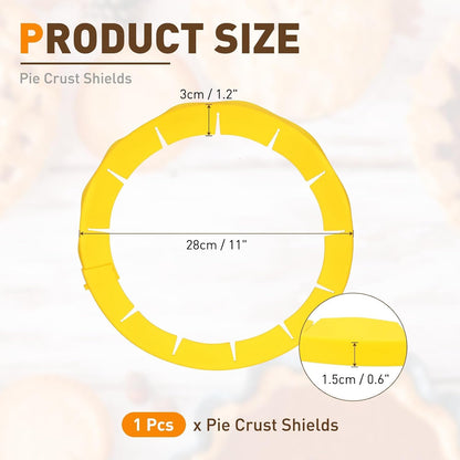 METALLIXITY Adjustable Silicone Pie Crust Shields Yellow
